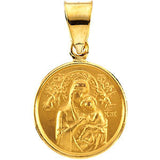 18K Yellow 13mm Our Lady of Perpetual Help Medal