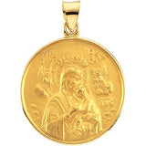 18K Yellow 13mm Our Lady of Perpetual Help Medal