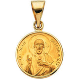 18K Yellow 13mm Sacred Heart Medal