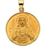 18K Yellow 13mm Sacred Heart Medal