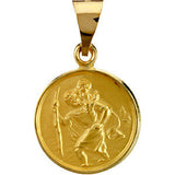 18K Yellow 13mm St. Christopher Medal