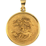 18K Yellow 13mm St. Michael Medal