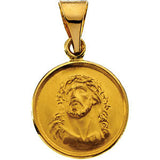 18K Yellow 13mm Face of Jesus Medal