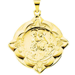 14K Yellow 31x31mm St. Anthony of Padua Medal