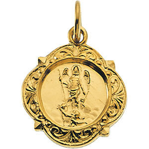 14K Yellow 12.14x12.09mm St. Raphael Medal