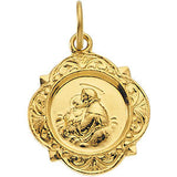 14K Yellow 12.14x12.09mm St. Anthony Medal