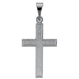 14K White 18x12mm Cross Pendant