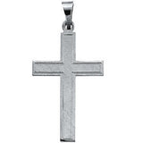 14K White 18x12mm Cross Pendant