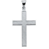 14K White 18x12mm Cross Pendant