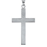 14K White 18x12mm Cross Pendant