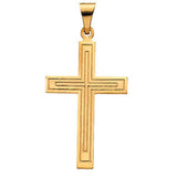 14K Yellow 18x12mm Cross Pendant