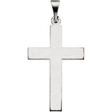 14K White 18x12mm Cross Pendant