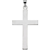 14K White 18x12mm Cross Pendant