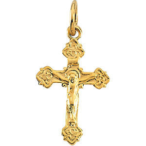 14K Yellow 14x9mm Children's Crucifix Pendant