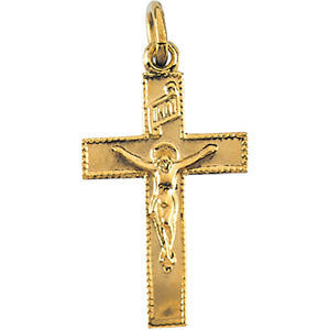 14K Yellow 14x9mm Child's Crucifix Pendant