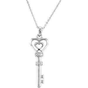 Key of Love for Couples Pendant with Chain