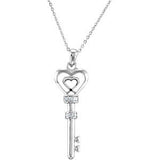 Key of Love for Couples Pendant with Chain