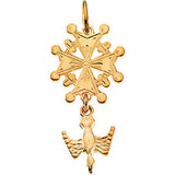 14K Yellow Huguenot Cross Pendant