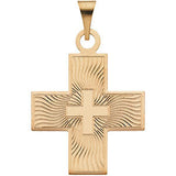 14K Yellow 27.5x25mm Greek Cross Pendant