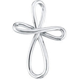 14K White Metal Fashion Cross Pendant