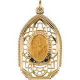 14K Yellow 31.5x19mm St. Christopher Medal