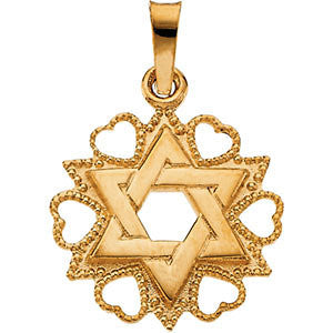 14K Yellow 18x15mm Star of David Pendant