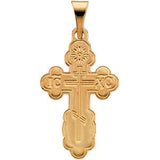 Sterling Silver 26x17mm St. Olga Orthodox Cross Pendant