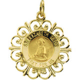 14K Yellow 18.5mm Round St. Elizabeth Seton Medal