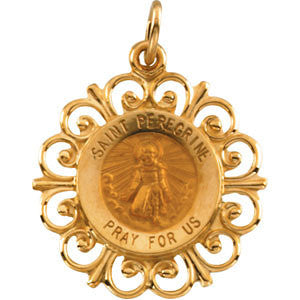 14K Yellow 18.5mm St. Peregrine Medal