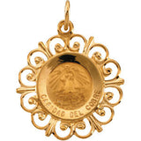 14K Yellow 18.5mm Caridad Del Cobre Medal