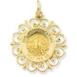 14K Yellow 18.5mm Our Lady of Fatima Medal