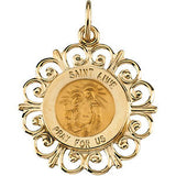 14K Yellow 18.5mm St. Anne de Beau Pre Medal