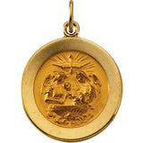 14K Yellow 11.5mm Round Baptismal Pendant Medal