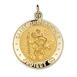 14K Yellow 18mm Round St. Christopher U.S. Marine Corps Medal