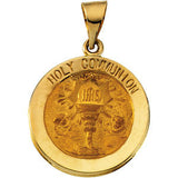 14K White 18.5mm Hollow Holy Communion Medal