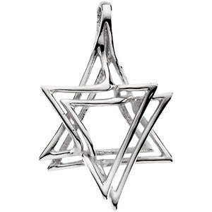 14K White 30.25x20mm Star of David Pendant