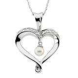 Sterling Silver Heart and Soul&trade; Pearl Necklace