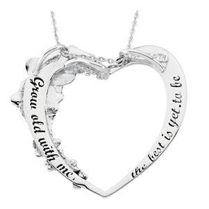 Sterling Silver Grow Old With Me&trade; Heart Necklace