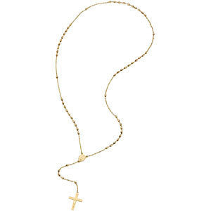 14K Yellow Rosary 16" Necklace