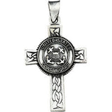 Sterling Silver 28.5x20.75 U.S. Coast Guard Cross Pendant