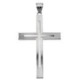 Sterling Silver 51.25x35.5mm Hollow Cross Pendant