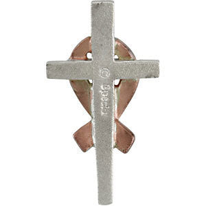 Sterling Silver 20mm Remember Our Troops Cross Pendant