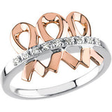 14K White & Rose .09 CTW Diamond Ring