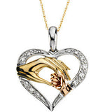 14K Yellow, Rose & White Tender Touch Pendant with Box