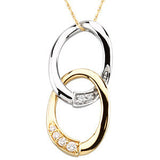 14K White & Yellow Journey of Marriage Pendant with Chain & Box