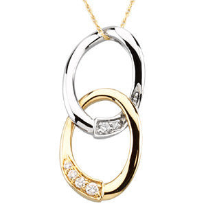 14K White & Yellow Journey of Marriage Pendant with Chain & Box