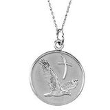 Sterling Silver 20mm Overcoming Difficulties 18" Necklace with Box