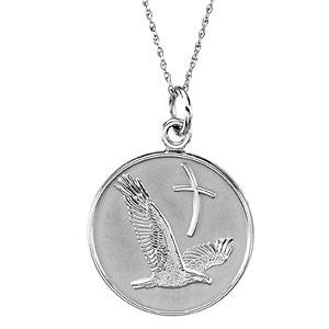 Sterling Silver 20mm Overcoming Difficulties 18" Necklace with Box