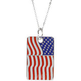 Blessed is the Nation USA Flag Dogtag Necklace