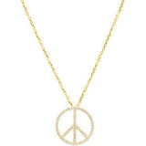 14K White 1-4 CTW Diamond Peace Sign 16" Necklace